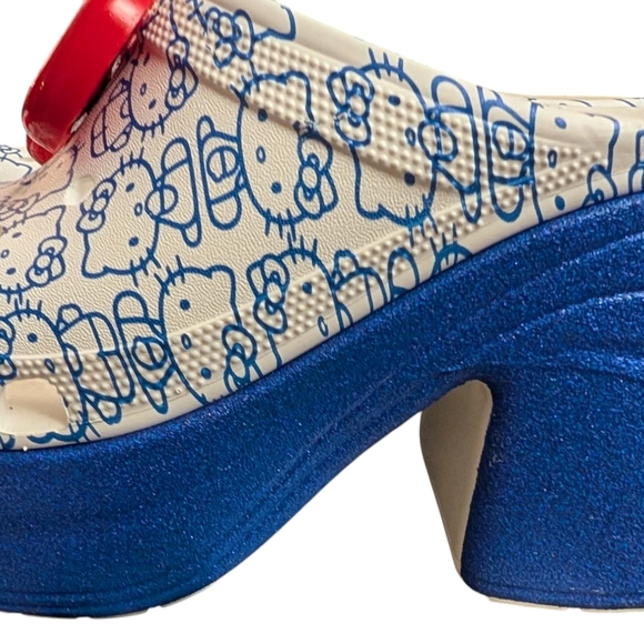 CROCS White and Blue Hello Kitty Siren Clogs - Picture 2 of 4